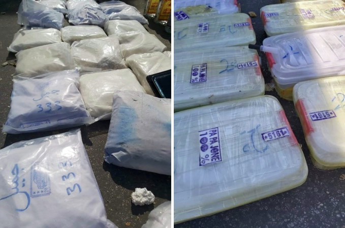 Heroin seized from a truck crossing into South Africa from Mozambique at the Komatipoort border point in May 2020.
