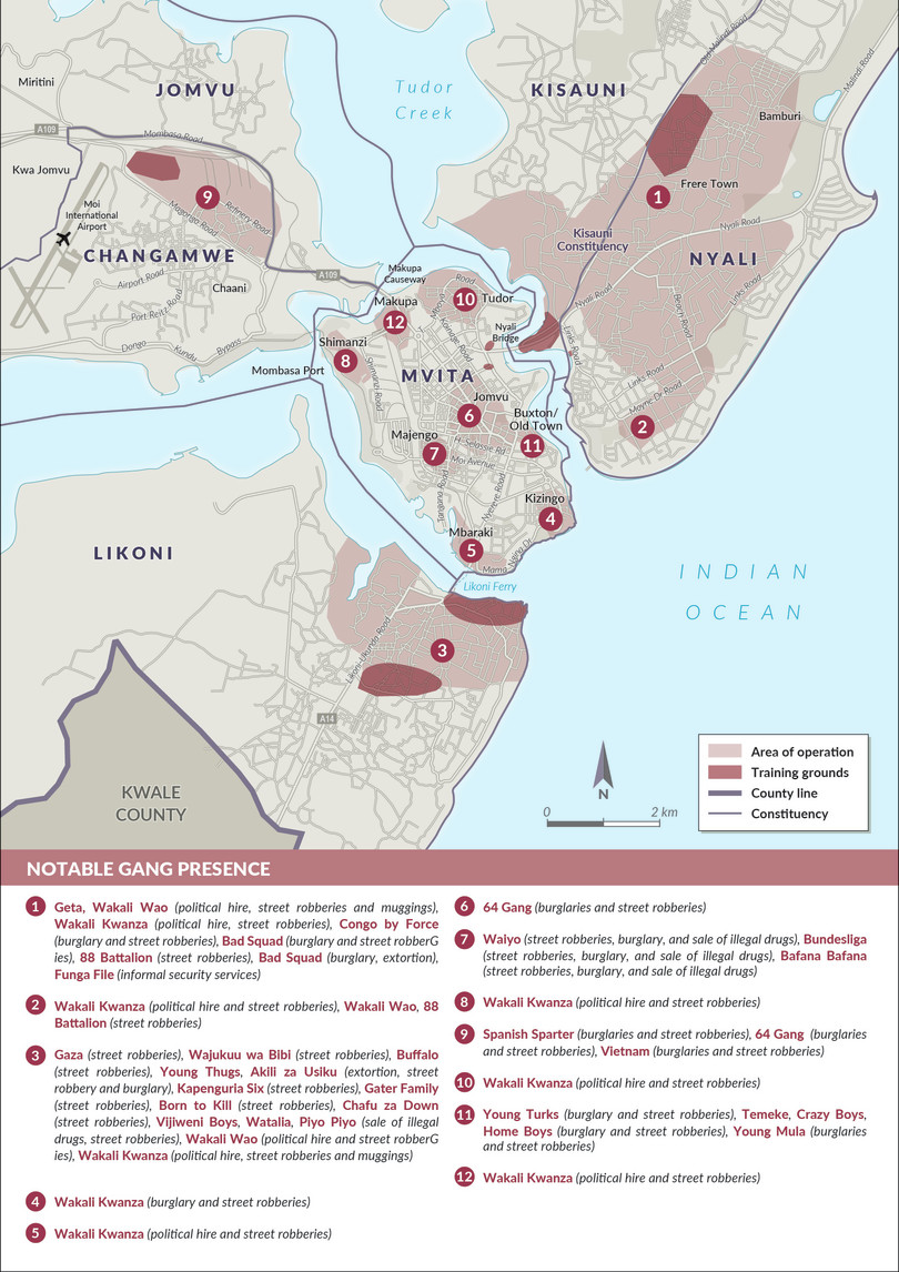 Gang presence in Mombasa County
