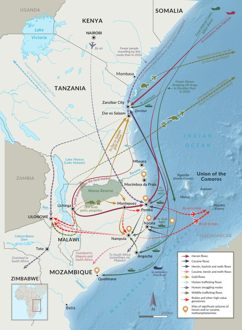 Illicit flows through northern Mozambique
