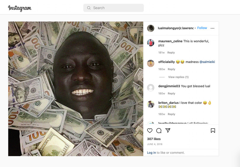 Malong shows off his wealth to great acclaim on social media.
