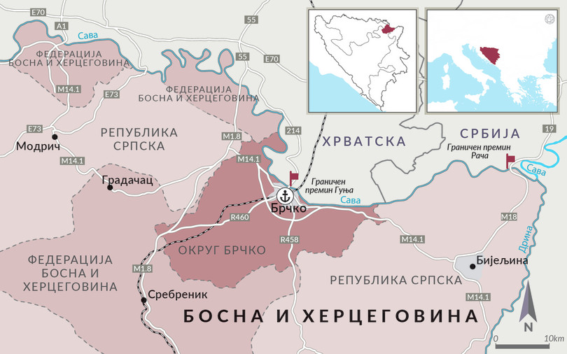 Брчко, во Босна и Херцеговина, е клучен јазол за криумчарење во регионот.
