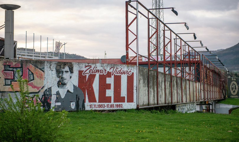 A mural dedicated to Zelimir Vidovic Keli, former player of FC Sarajevo and the Yugoslav national football team. He died at war during the 1990s.
