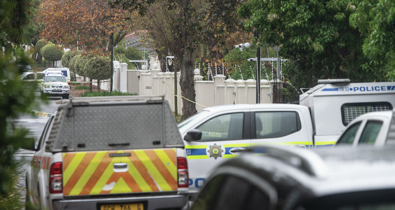 The crime scene in Constantia, a suburb of Cape Town, where Bulgarian mobster Krasimir Kamenov was murdered in his home along with three others.
