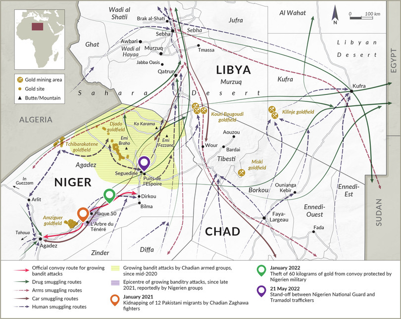 Areas of intensifying bandit attacks in northern Niger.
