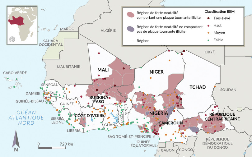 La plupart des zones touchées par les conflits en Afrique de l’Ouest comportent des plaques tournantes des économies illicites.
