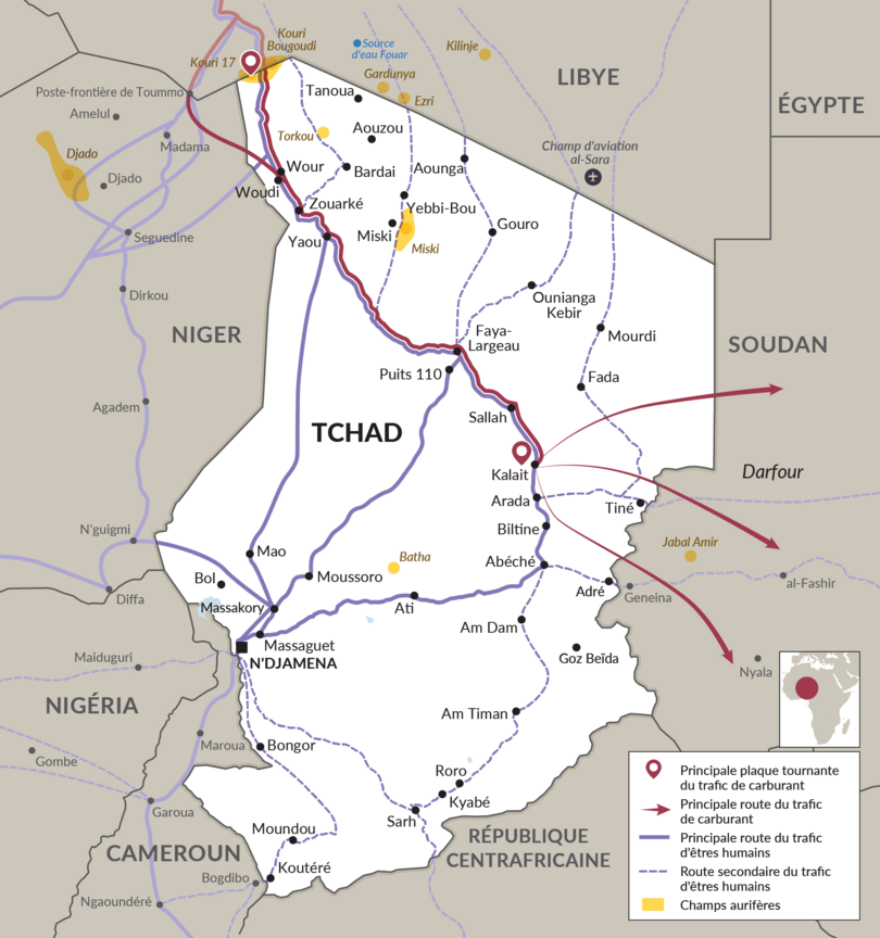 Trafic de carburant et d’êtres humains à travers le Tchad.

